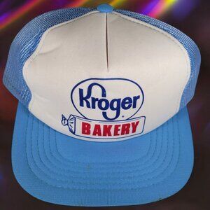 Vintage‎ Kroger Bakery Grocery Store Snapback Mesh Trucker Hat Cap 80s Red White